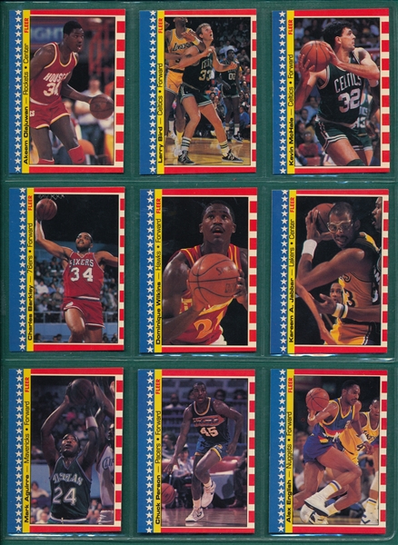 1987 Fleer Basketball Stickers Complete Set (11) 