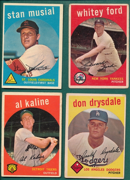 1959 Topps Lot of (10) W/ #150 Musial