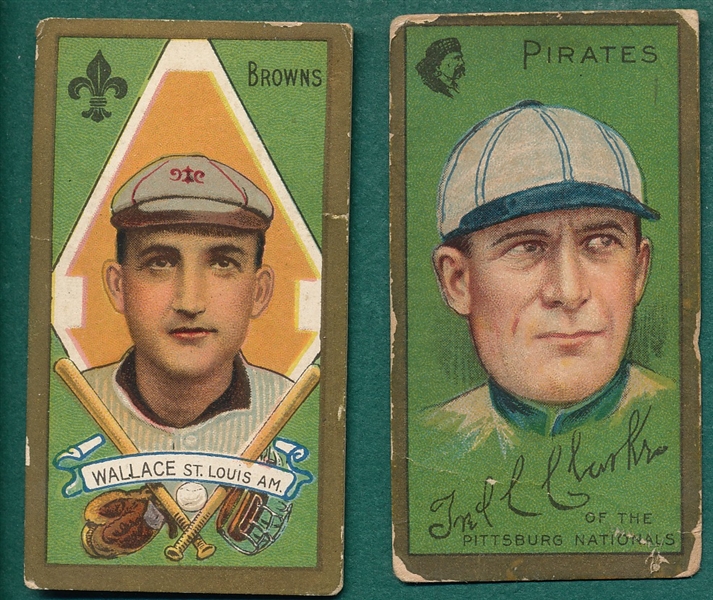 1911 T205 Clarke & Wallace, Lot of (2) Hall of Famers