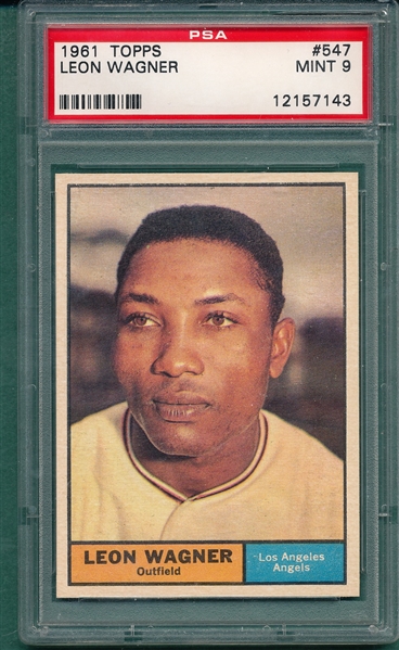 1961 Topps #547 Leon Wagner PSA 9 *Mint* *Hi #* *Only Three Higher*