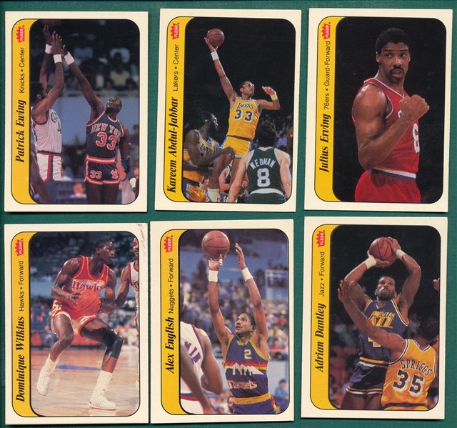 1986 Fleer Basketball Stickers Lot of (6) W/ Wilkins & Ewing