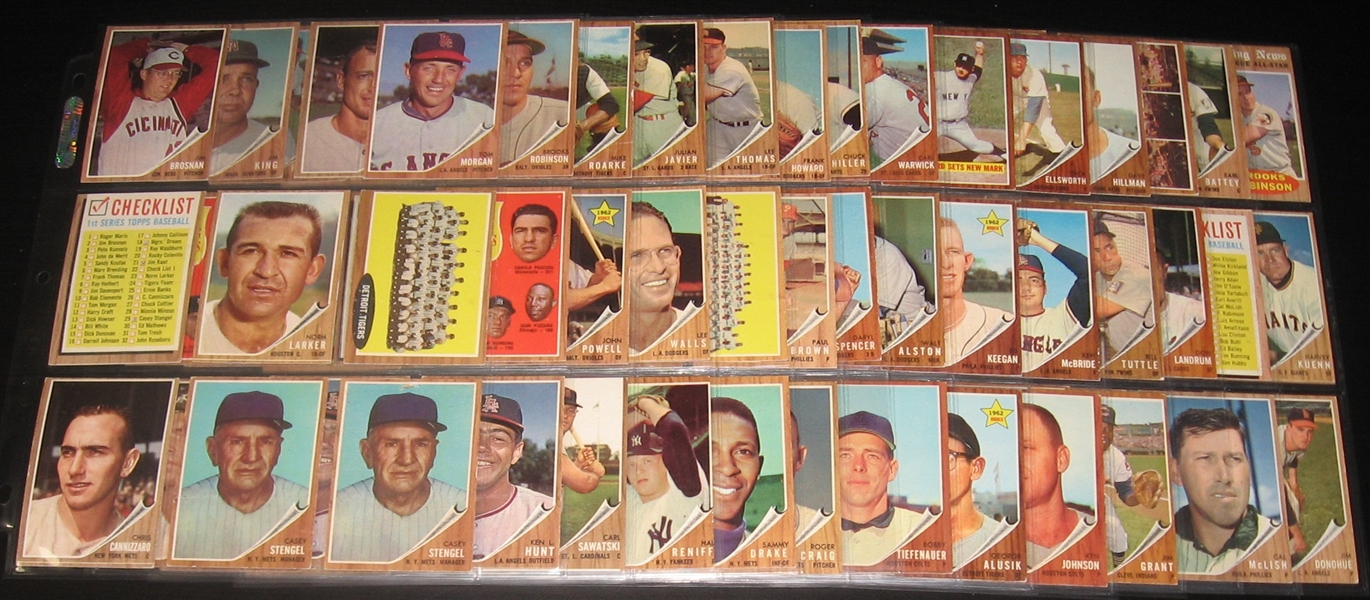 1962 Topps Lot of (129) W/ Mays & Mantle