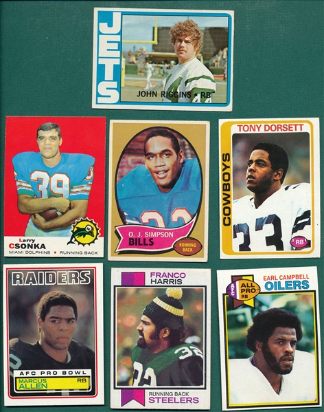 1969-83 Topps Lot of (7) Hall of Fame Rookies W/ '69 Csonka