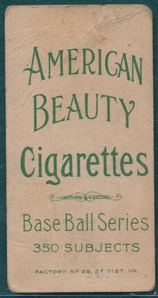 1909-1911 T206 Street, Catching, American Beauty Cigarettes *350 Series, No Frame*