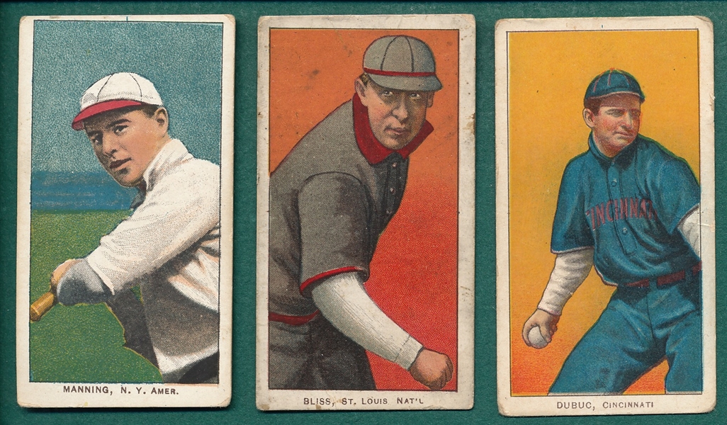 1909-1911 T206 Lot of (3) W/ Dubuc, Bliss and Manning