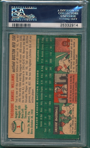 1954 Topps #1 Ted Williams PSA 5.5