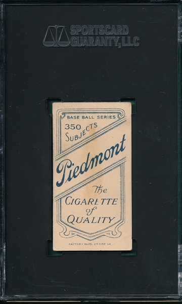 1909-1911 T206 Tinker, Hands On Knees, Piedmont Cigarettes SGC 2.5