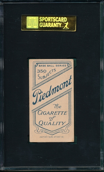 1909-1911 T206 Myers, Batting, Piedmont Cigarettes SGC 50