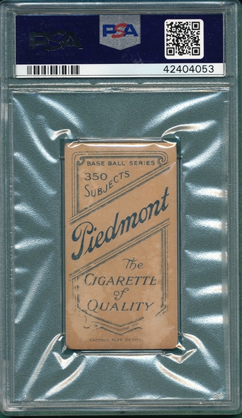 1909-1911 T206 Jennings, Portrait, Piedmont Cigarettes, PSA 1