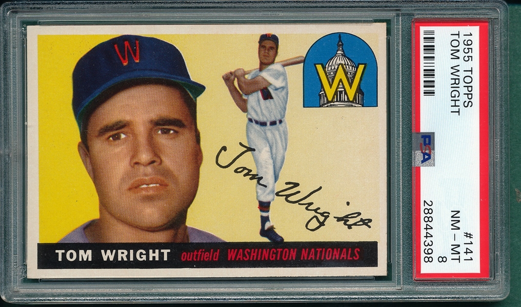 1955 Topps #141 Tom Wright PSA 8