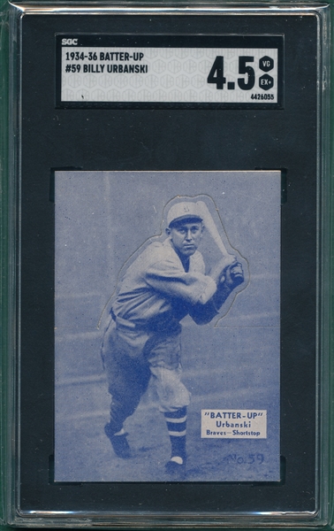 1934-36 Batter-Up #59 Billy Urbanski SGC 4.5