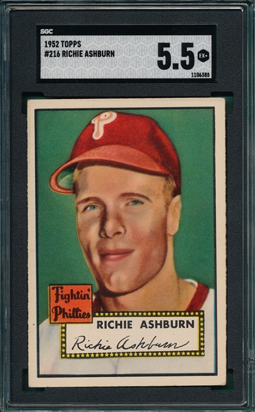 1952 Topps #216 Richie Ashburn SGC 5.5