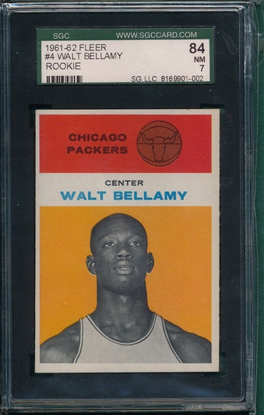 1961 Fleer BSKT #4 Walt Bellamy SGC 84 *Rookie*