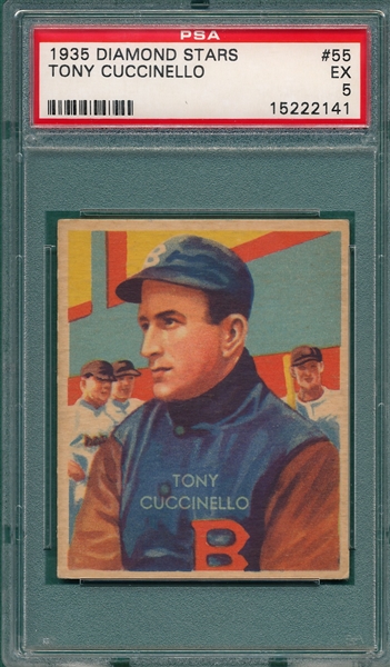 1934-36 Diamond Stars #55 Tony Cuccinello PSA 5