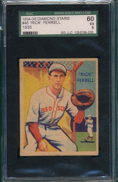 1934-36 Diamond Stars #48 Rick Ferrell SGC 60