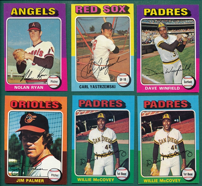 1975 Topps Lot of (7) HOFers W/ Ryan & Yount, Rookie