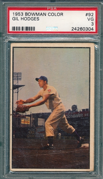 1953 Bowman Color #92 Gil Hodges PSA 3