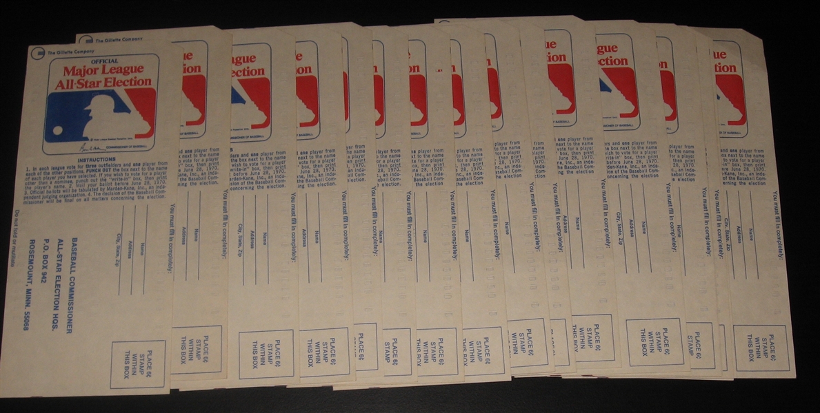 1970 All Star Game Ballots (22) & Twins Schedules (5) Lot of (27) 