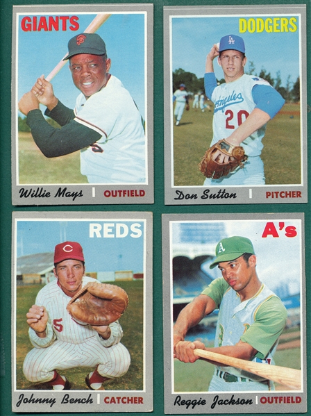 1970 Topps Lot of (4) W/ Bench & Mays