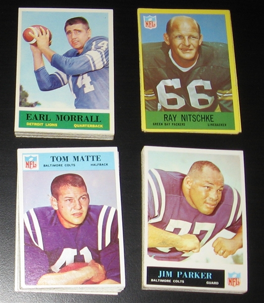 1964-67 Philadelphia Football Lot of (69) W/ 1966 #162 Norm Snead PSA 