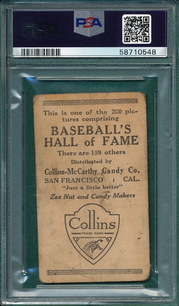 1917 E135 Collins - McCarthy #86 Hugh Jennings PSA 1
