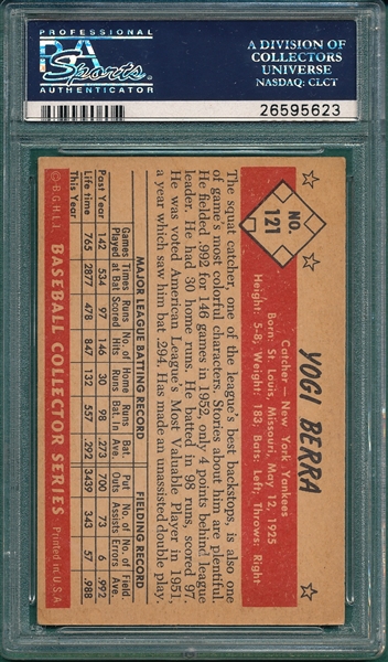 1953 Bowman Color #121 Yogi Berra PSA 5