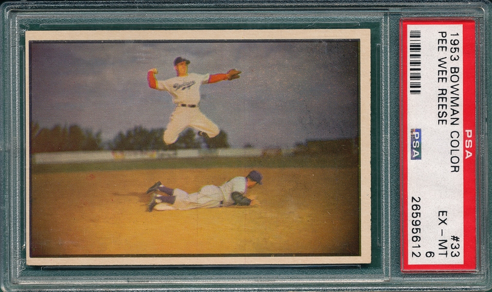 1953 Bowman Color #33 Pee Wee Reese PSA 6