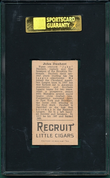 1912 T207 Daubert Recruit Little Cigars SGC 60