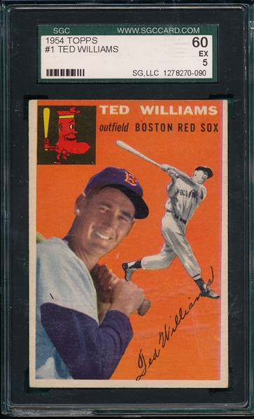 1954 Topps #1 Ted Williams SGC 60