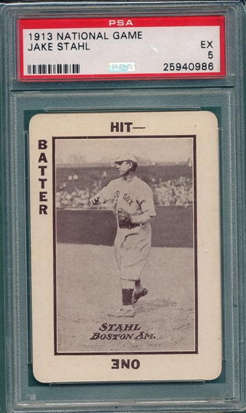 1913 National Game Jake Stahl PSA 5