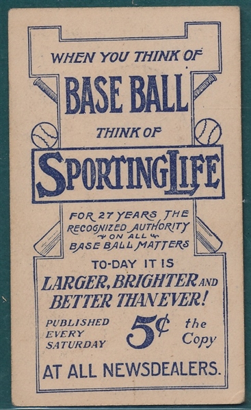 1910 M116 Bender, Pastel, Sporting Life