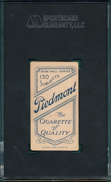 1909-1911 T206 McGraw, Portrait, No Cap, Piedmont Cigarettes, SGC 2.5