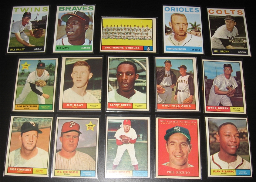 1961/64 Topps Lot of (20) W/ Santo, Rookie & Mantle