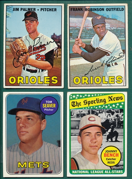 1967/69 Topps Lot of (4) HOFers W/ Bench