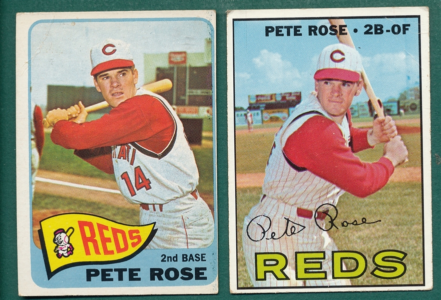 1965/67 Topps Pete Rose, Lot of (2)