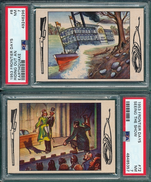 1953 Bowman Frontier Days Lot of (5) W/ #8 PSA 7