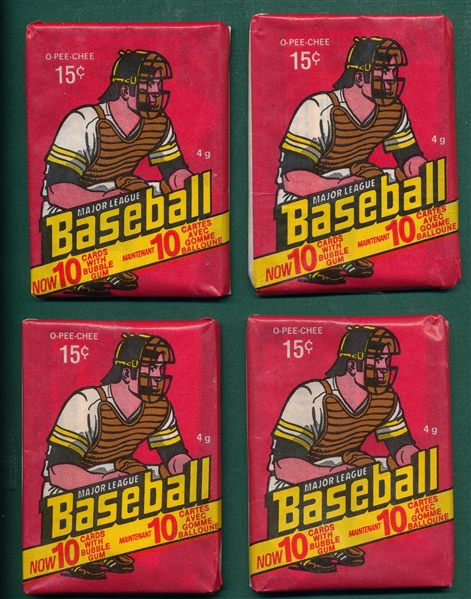 1978 O-Pee-Chee Baseball Lot of (4) Unopened Packs
