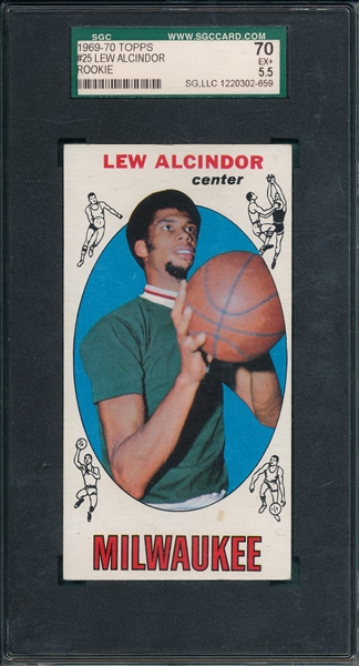 1969 Topps #25 Lew Alcindor SGC 70 *Rookie*