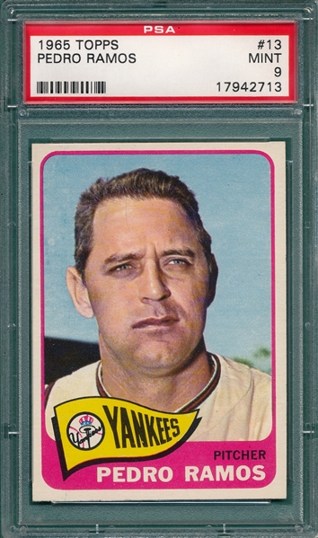 1965 Topps #13 Pedro Ramos PSA 9 *MINT* 