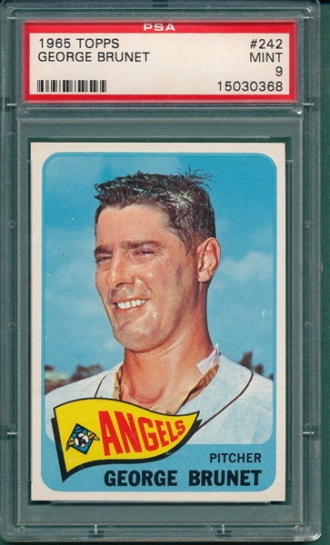 1965 Topps #242 George Brunet PSA 9 *MINT* 