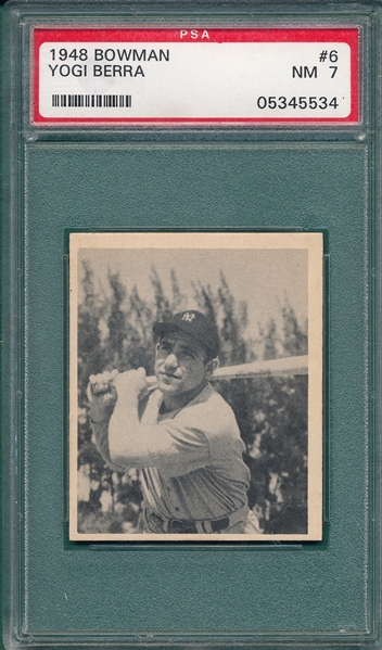 1948 Bowman #6 Yogi Berra, PSA 7 *Rookie* 
