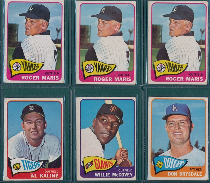 1965 Topps Lot of (66) W/ Perez, Rookie, Clemente & Aaron