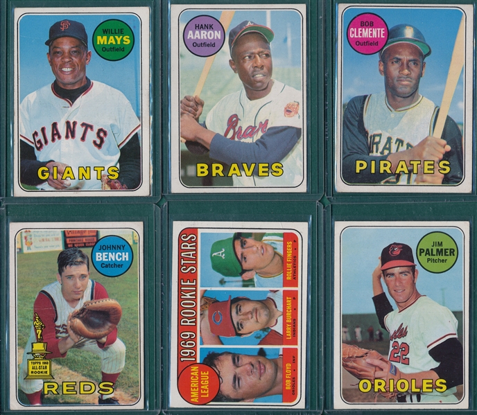1969 Topps Partial Set (587/664) W/ Aaron & Mays