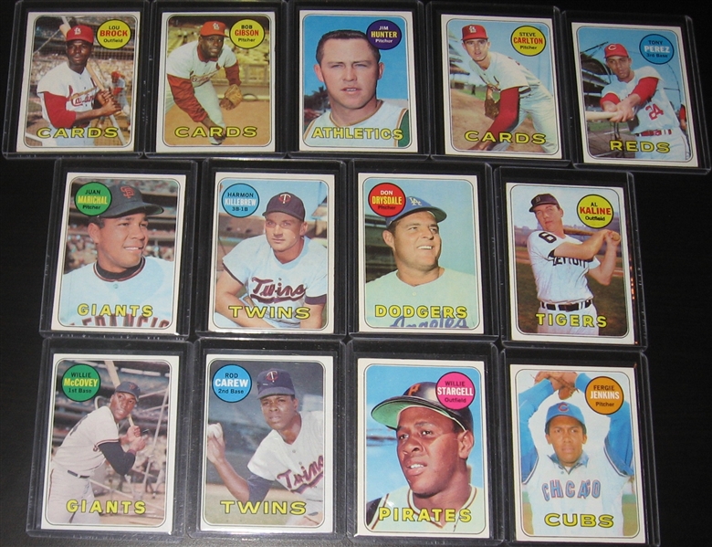 1969 Topps Partial Set (587/664) W/ Aaron & Mays