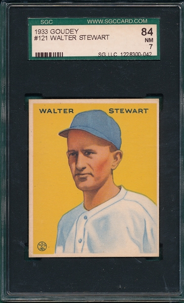 1933 Goudey #121 Walter Stewart SGC 84