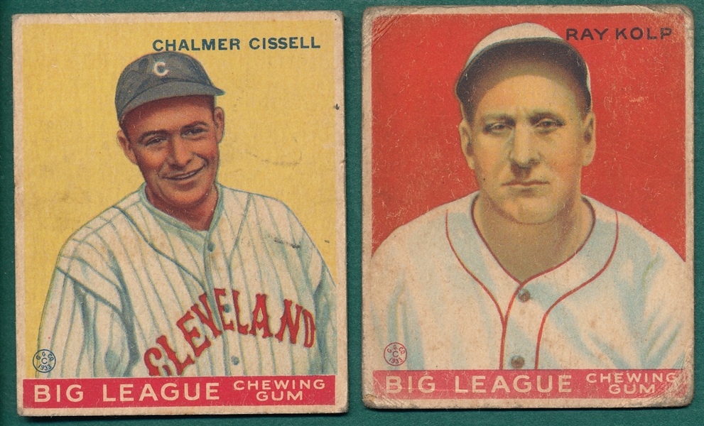 1934 World Wide Gum #26 Cissell & #82 Kolp, Lot of (2)