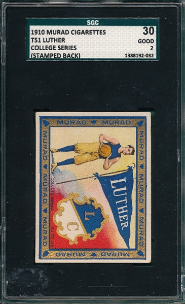 1910 T51 Luther College Murad Cigarettes SGC 30 *Basketball*