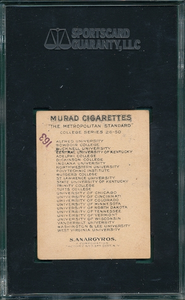 1910 T51 University of Cincinnati Murad Cigarettes SGC 40 *Running*