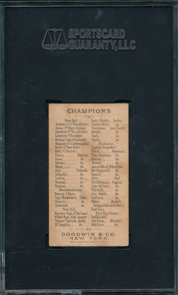1888 N162 Beeckman Goodwin Champions SGC 40