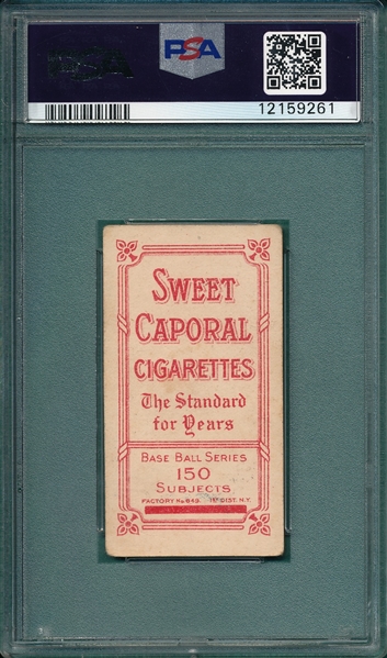 1909-1911 T206 Wilhelm, Hands At Chest, Sweet Caporal Cigarettes PSA 4